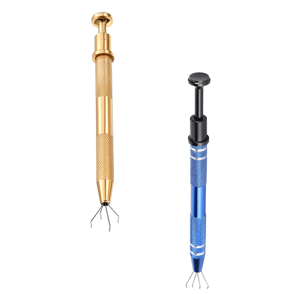 

2Pcs Four Claw Clamp Tweezers Gemstone Picker Electronic Component Grabber Diamond Pickup Tool Superior Quality Repair Work