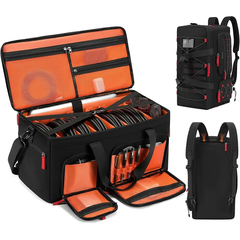 DJ Cord Bag Padded Removable Divider DJ Accessories Organizer Holds 15.6