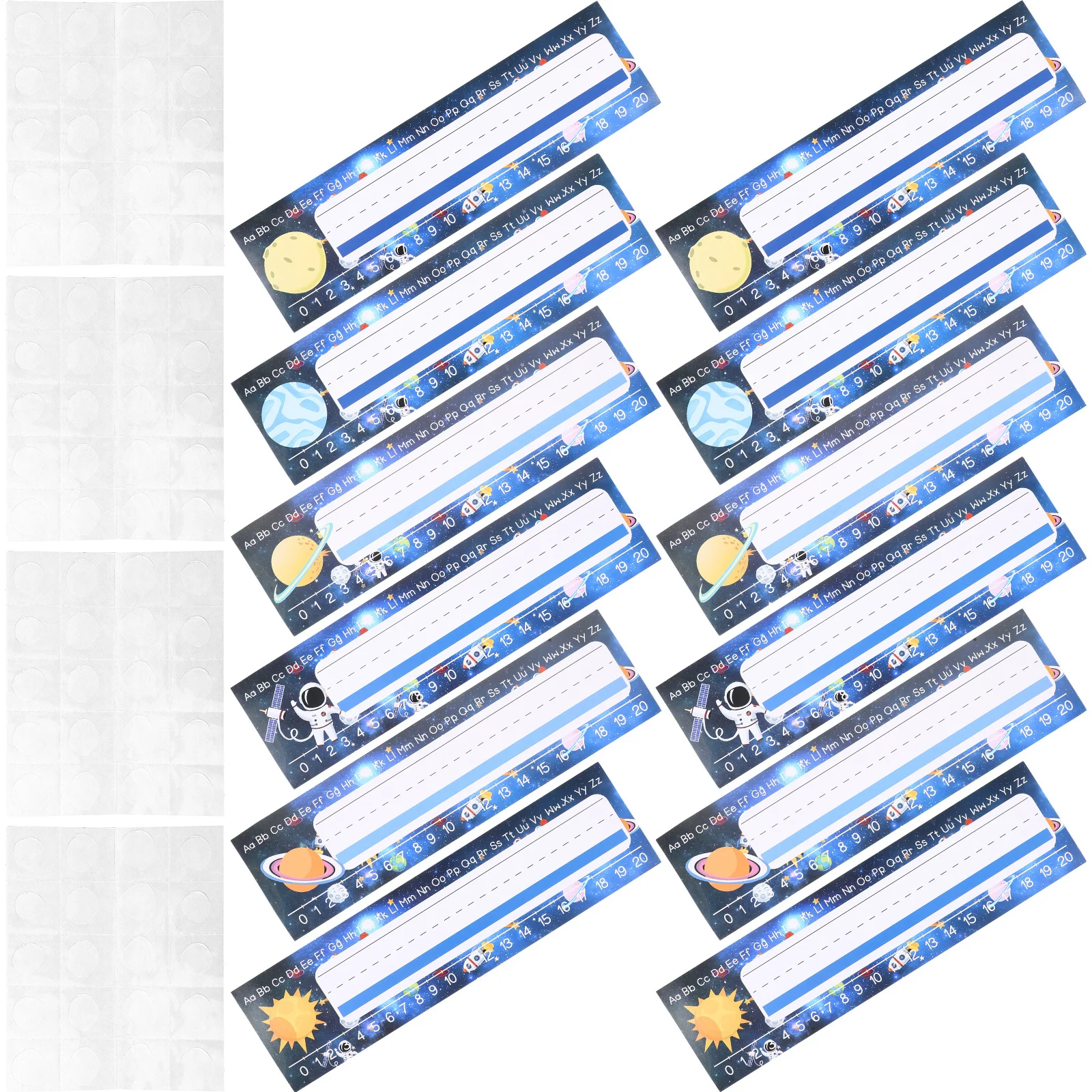 

1Set Classroom Name Tags Paper Desk Nameplates Blank Writable Tags Back-to-School Season Desk Label Stickers for Students