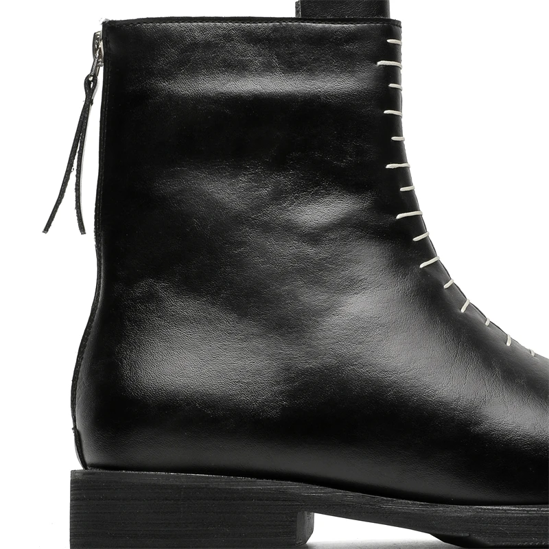 Original Design 2025 S/A New Hight Quality Street Style Black Leather Boots For Men\'s Hombre Teenagers Daily Party Dress Shoes