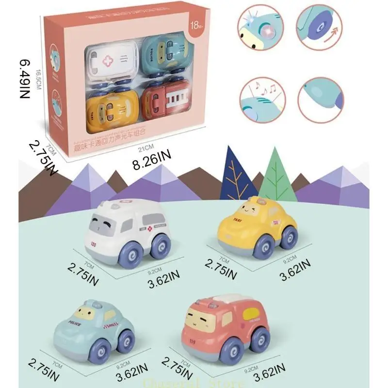 E7CE 1 세트 강력한 자동차, 실제 조명 관성 자동차, 사운드 디스플레이 유아용 조기 학습 및 교육을위한 사운드 디스플레이