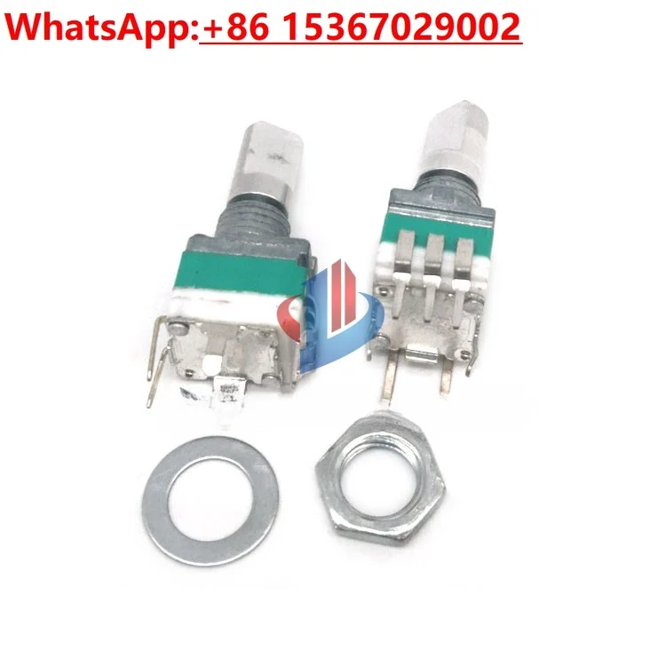 20Pcs RV097NS Volume Adjustable Potentiometer B10K Single 5-pin Vertical Adjustable Potentiometer with Press Switch