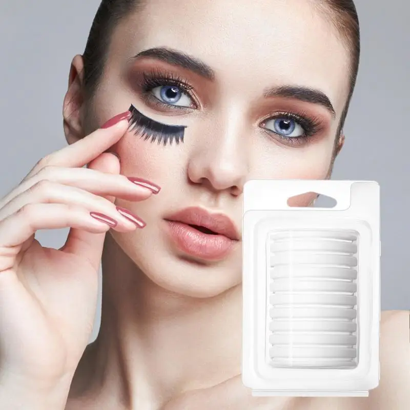 10pcs Practice Lashes For Eyelash Lash Strips For False Eyelashes No Glue No Magnets For All Strip Fake Lashes Waterproof