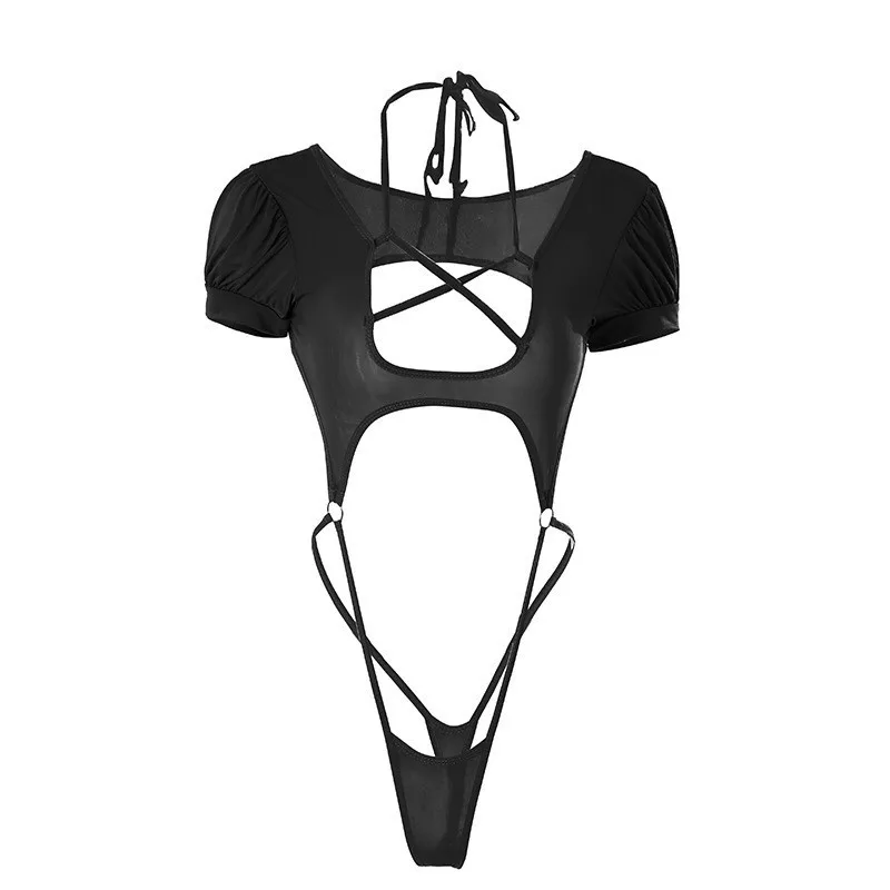 Sexy Lingerie Women Crotchless Hollow Pajamas Erotic Costume Backless Office Exotic Outfit Role Play Bondage Underwear view 4