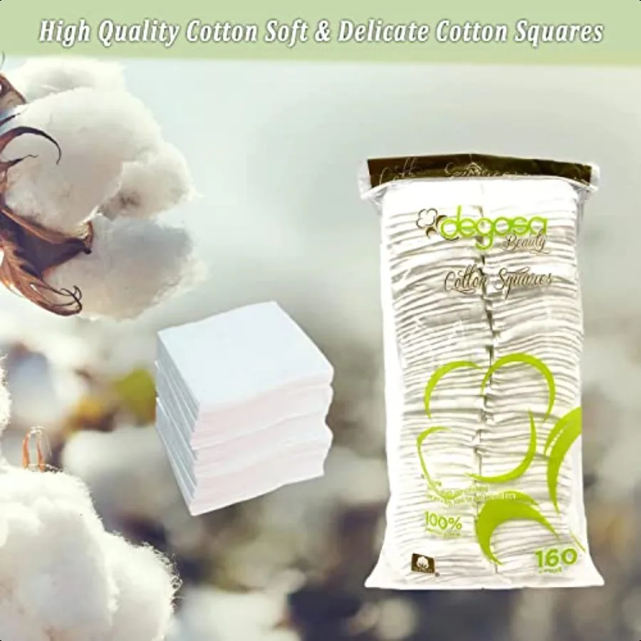 Premium 100 Pure Cotton Exfoliating Squares for Women Hypoallergenic LintFree Pads Ideal for use as Makeup Remover Wipes or Nai
