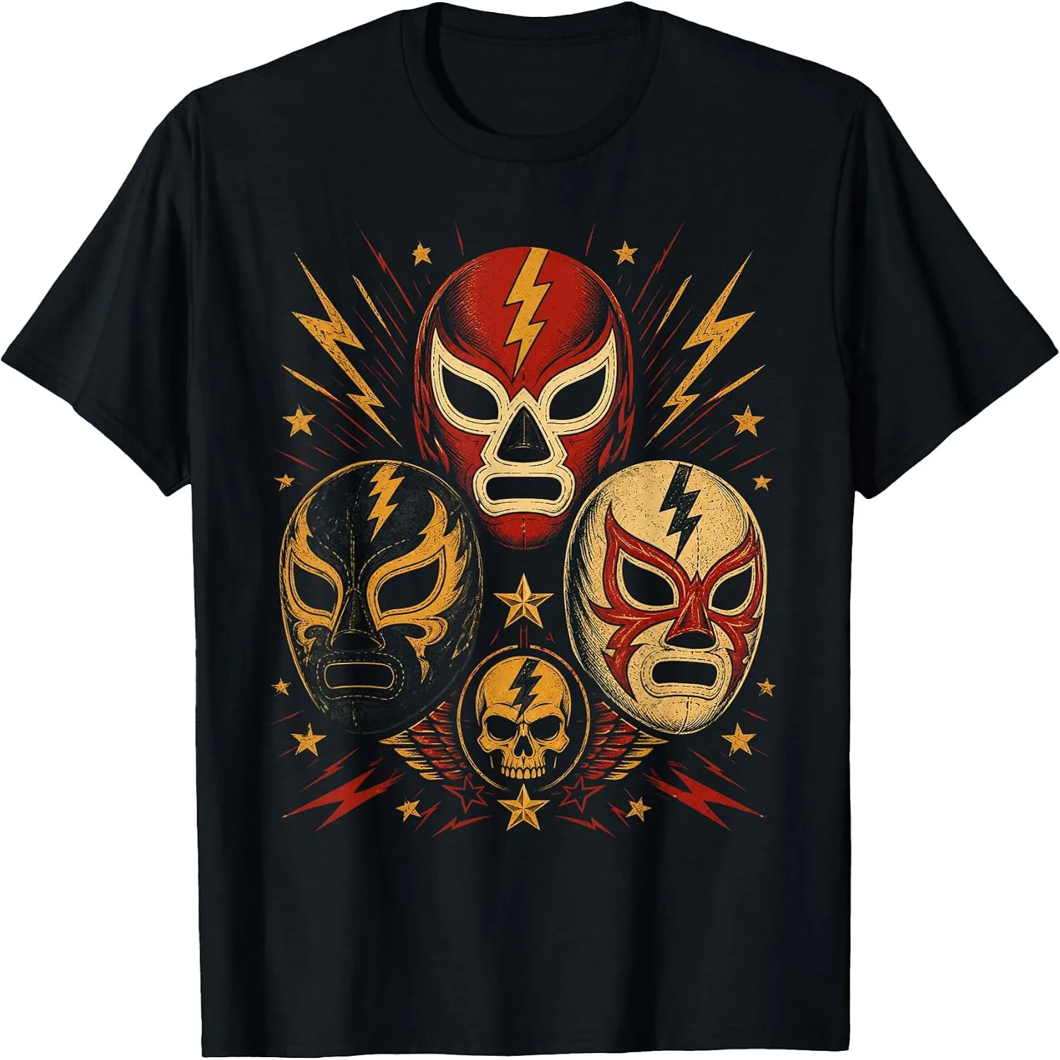 Cool Lucha Libre Wrestlers Masks Funny Wrestling Fan T-Shirt