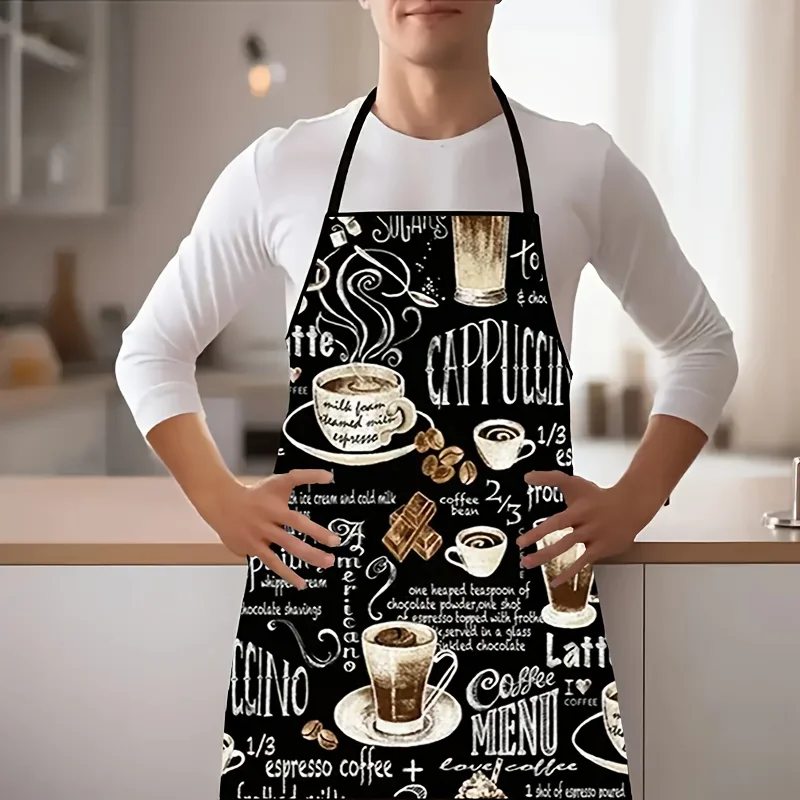 

Coffee Apron Waterproof Polyester Kitchen BBQ Apron for Women Gift
