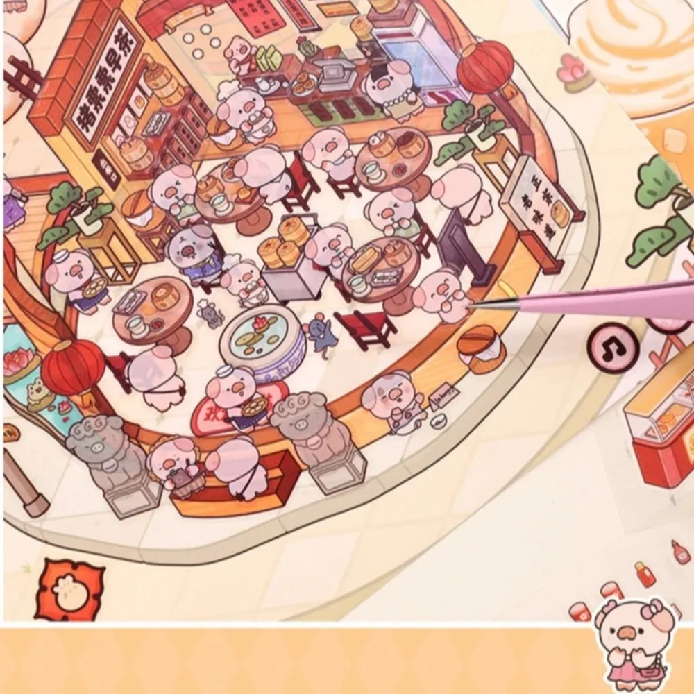 Naklejki 3D Kawaii Plus Size Miniaturowe Sceny Seria Jedzenia Kreskówkowe Krajobrazy Naklejki DIY Do Rękodzieła Prezent Dla Dzieci