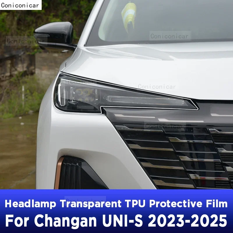 

Protective Film TPU Stickers For Changan UNI-S 2023 2024 2025 Car Headlight Transparent Black Anti-Scratch Accessories PPF