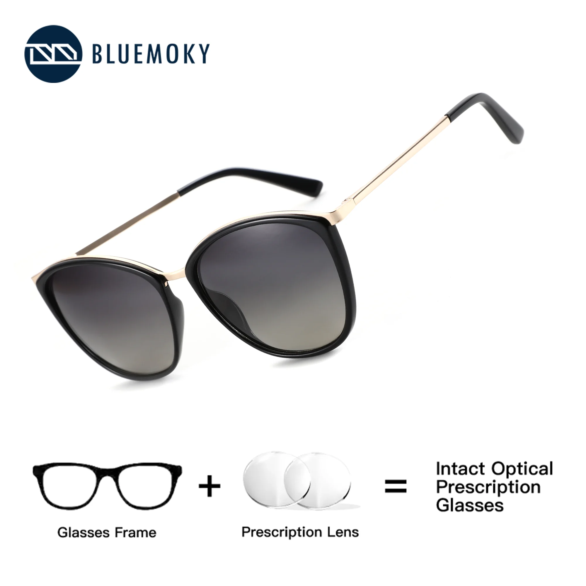 

BLUEMOKY классические солнцезащитные очки из ацетата бабочки на заказ, женские солнцезащитные очки для коррекции прогрессивной близорукости, поляризационные спортивные очки UV400