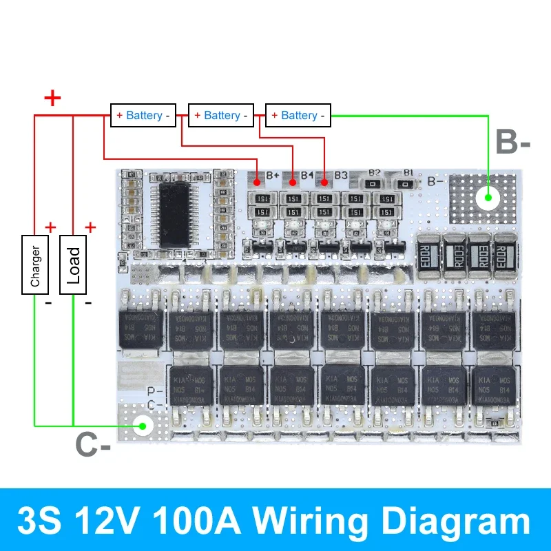 TZT 5S 4S 3S BMS 100A 21V 18V 16.8V 12V 18650 Li-ion LMO Ternary Lithium Battery Protection Circuit Board Balance Charging