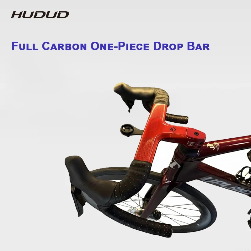 

Hudud HB02-1 Carbon One-Piece Drop Bar | T800 | 395G | Top 360 to 440 | Reach 79 Drop 125mm | Angle -10° | Red Blue Chameleon
