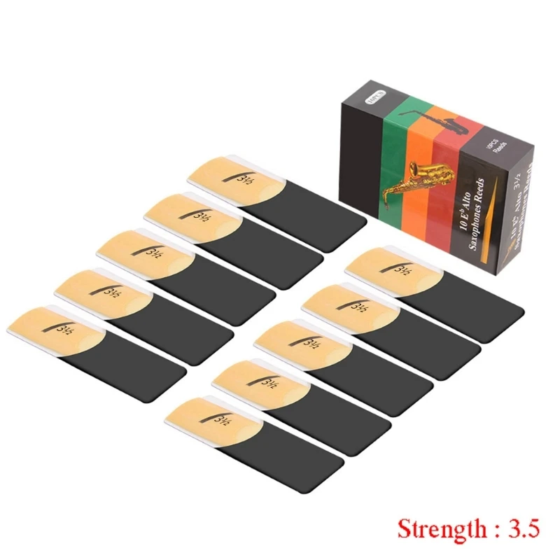 Alto Saxophone Reeds Pack of 10 for bE Saxophone Size 1.5, 2.0, 2.5, 3, 3.5, 4