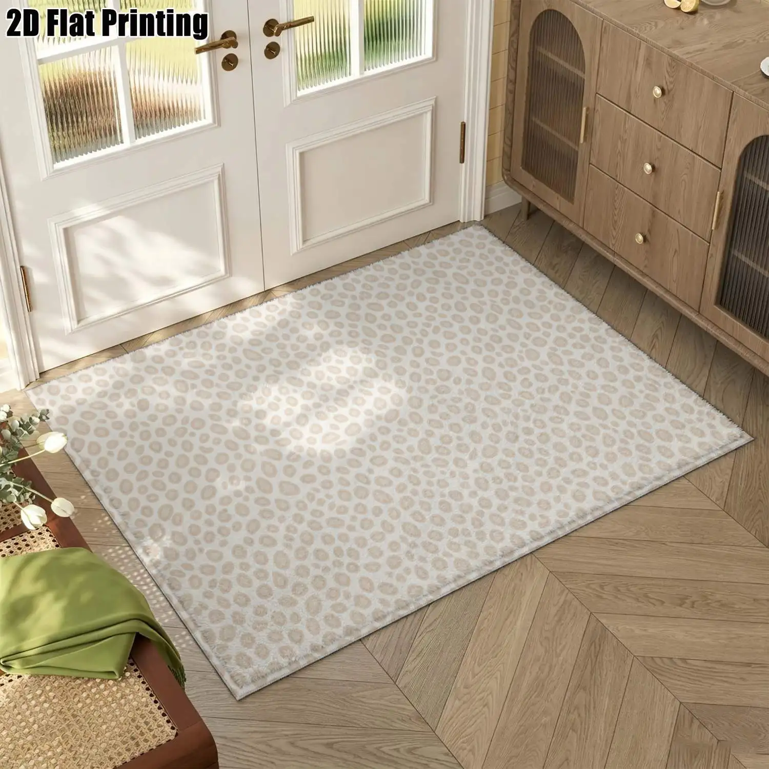 1Pc 2D Printed Carpet with Light Brown Spot Pattern, Nordic & Modern Minimalist Style, Home Decor Rug, Multi-Size, Machine Washable, Suitable for Entrance, Dining Room, Bedroom, Living Room Etc