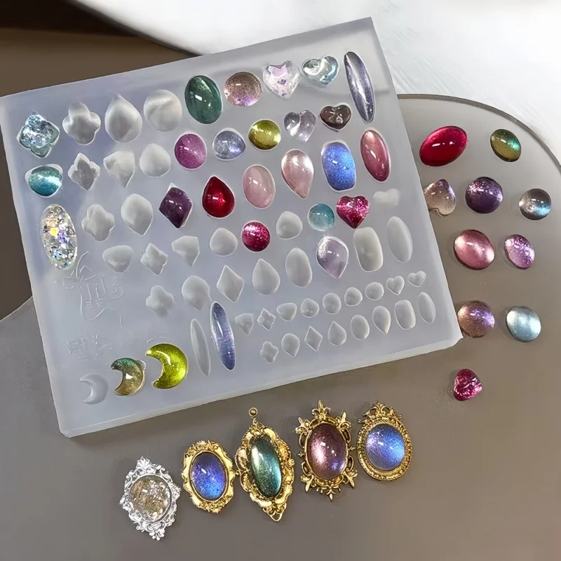 Cadre photo rétro, coquille baroque, sculpture florale, Portrait romain, Relief 3D, Nail Art, moule à ongles en Silicone hautement Transparent