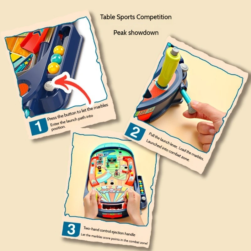 Juego de máquina de pinball para niños, juguete de mesa interactivo para padres e hijos, juego de batalla de reacción y coordinación mano-ojo para fiesta en casa