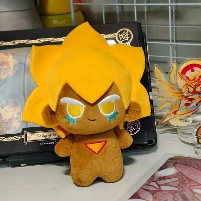 10cm Cookie Run Kingdom Plushie Anime Golden Cheese Cookie Figures Cosplay Stuffed Plush Doll Toys Pendants Birthday Xmas Gift - view 3