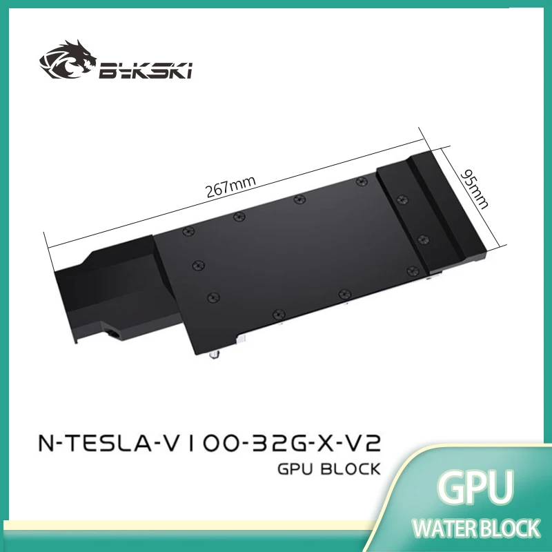 

Водяной блок Bykski GPU для карты NVIDIA TESLA V100-32G FHHL/медный охлаждающий радиатор/утолщенная медная пластина N-TESLA-V100-32G-X-V2
