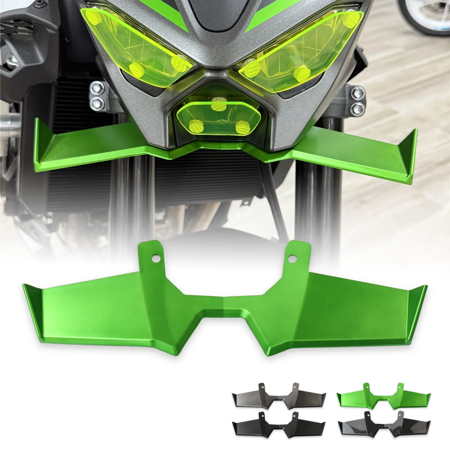 

Motorcycle Front Fairing Winglet Aerodynamic Wing Spoiler Guard Cover Protection Guards Kit For Z900 Z900 SE Z 900 2025 2026