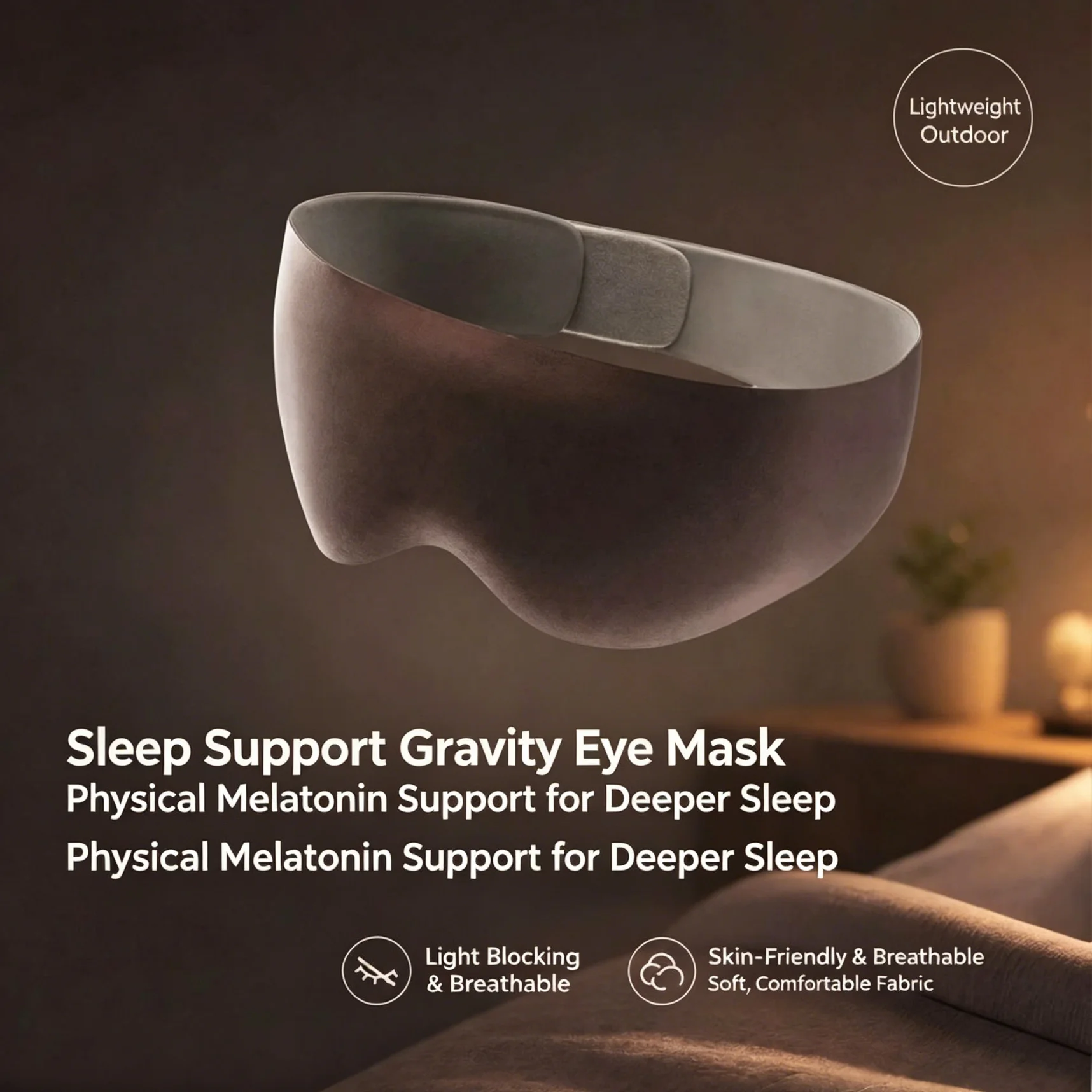 3D Contour Design with Gravity Beads Inside Sleep Eye Mask Weighted Eye Mask 100% Light Blocking Relieving Eye Fatigue