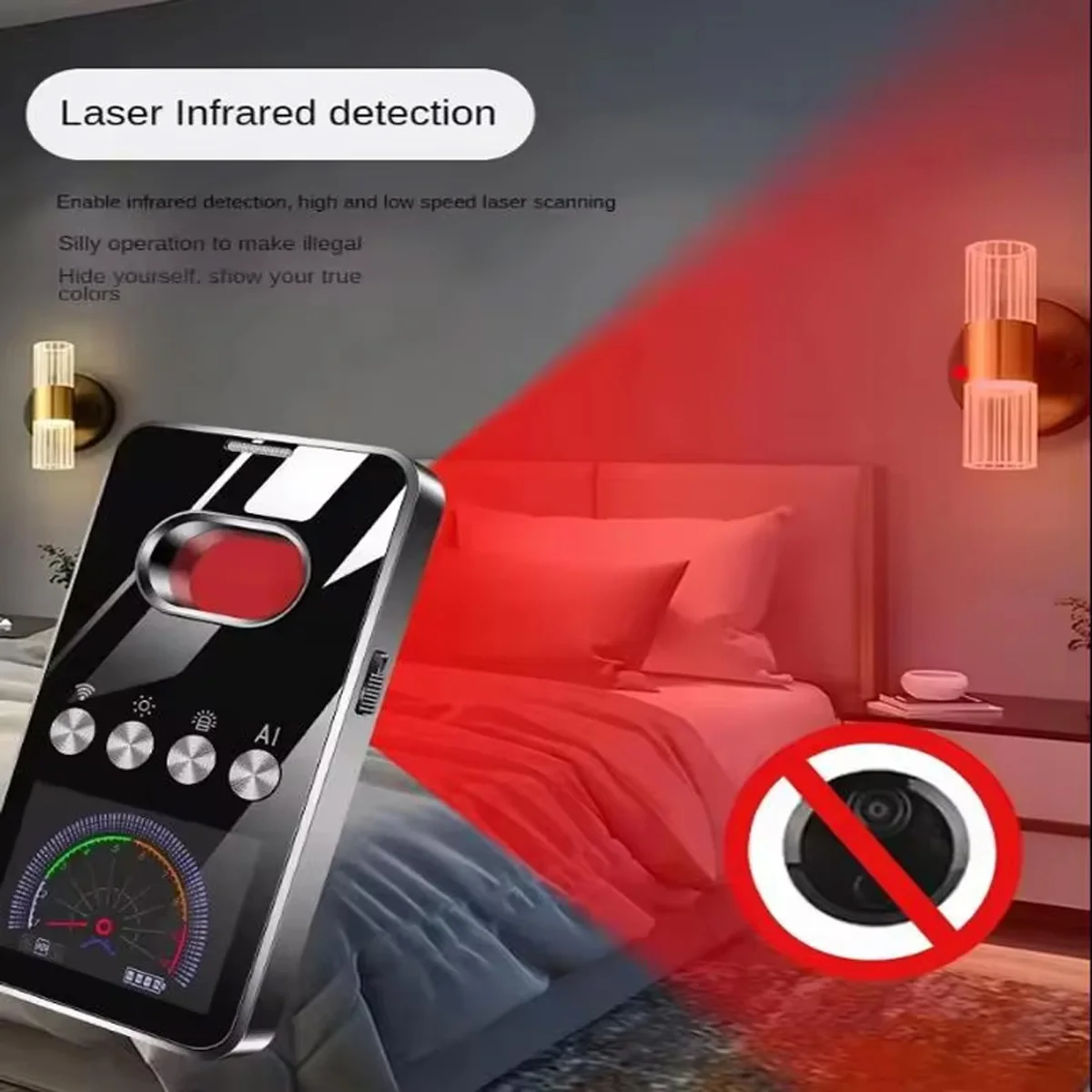 Rilevatore anti-spia con scansione intelligente AI, protezione contro la sorveglianza in vari scenari Rilevatore localizzatore GPS