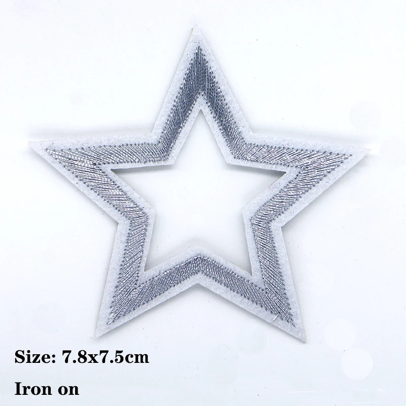 Hollow Out Stars Shiny Star Sequin Icon Chenille Embroidered Applique For Clothing Sew on DIY Iron on Patches on the stickers