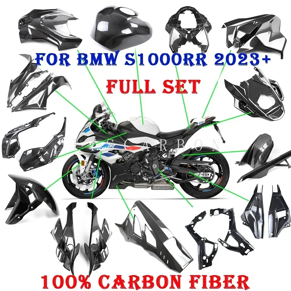 Motorcycle Accessories Full Real Carbon Fiber Parts Fairing Winglets Fender Panels Cover Kits For BMW S1000RR S1000 RR 2023 2024