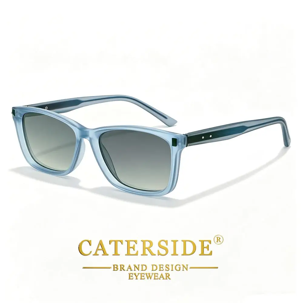 CATERSIDE Modische Herren-Sonnenbrille Hochwertige PC-Quadratrahmen-Verlaufsgläser Damen-Outdoor-Fahrbrille Dekorative Brille – Detail 7