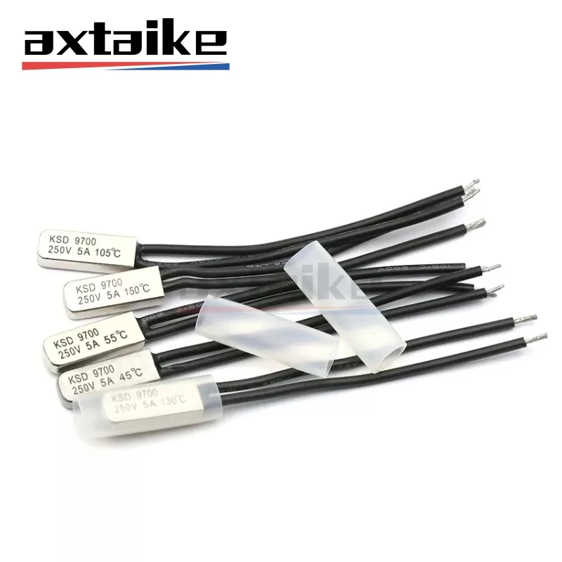 5 Stück KSD9700 normalerweise geschlossen, 5 A, 250 V, 55 75 90 100 110 145 ° C Grad Celsius Thermostat Wärmeschutz Sicherungen Temperaturschalter