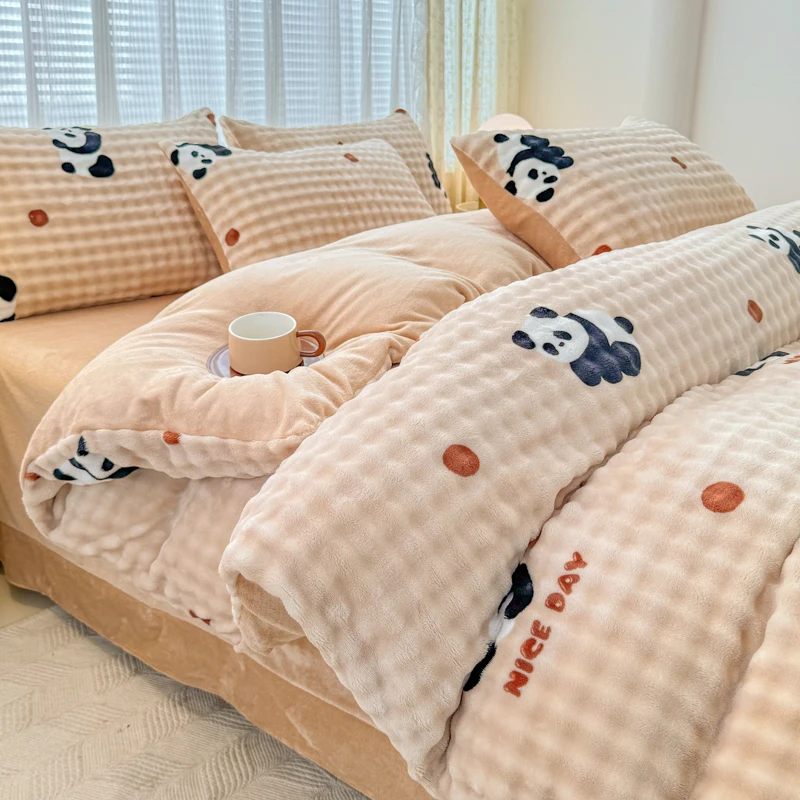 

Зимний фланелевой пододеяльник с принтом для зимних цветов, мягкий теплый сохраняющий тепло, пододеяльники, молочный бархат, кровать размера «king-size»