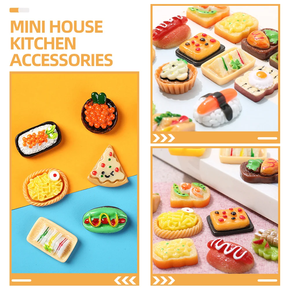15 pezzi realistici per accessori da cucina per la casa Mini gioco di cibo Mini accessori da cucina per la casa Decorazioni per alimenti in miniatura