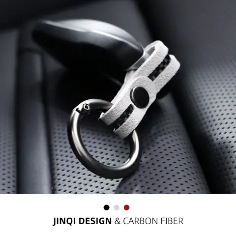 Carbon fiber car keychain, high-end men's anti-lost keychain pendant, suitable for BMW, Mercedes-Benz, Audi, Porsche