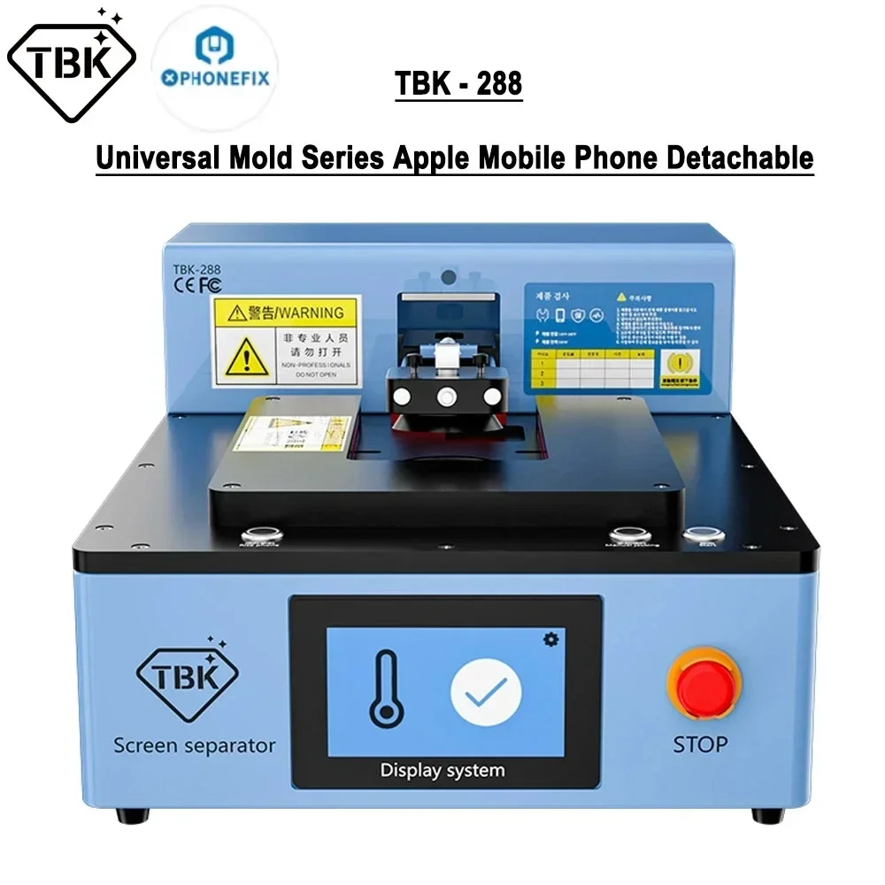 TBK 288 التلقائي التدفئة شاشة الهاتف إزالة فاصل الهاتف المحمول شاشة LCD إصلاح منصة التفكيك آيفون X-16PM