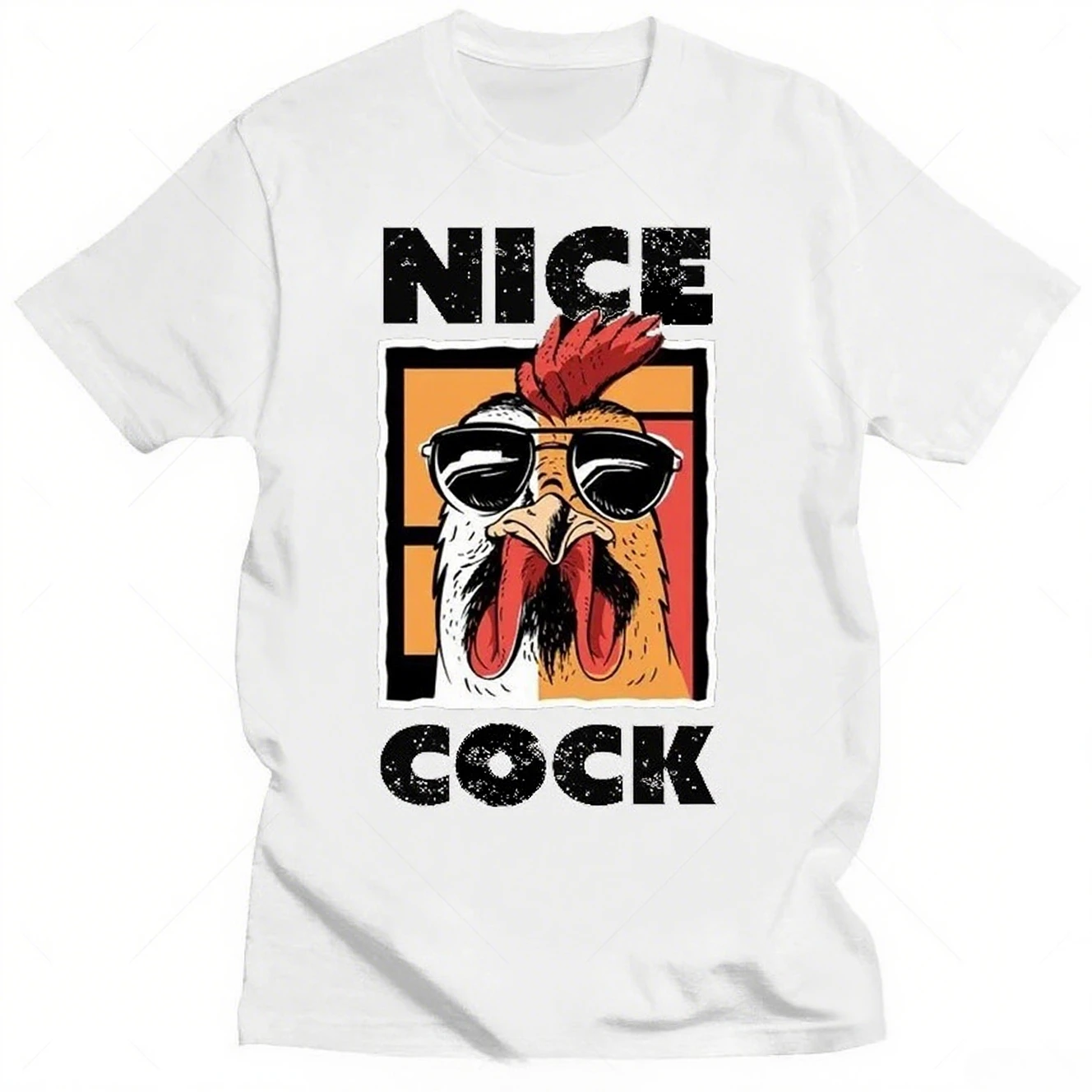 Nice Cock Cool Chicken T-shirt Summer Graphic T Shirt Casual Short Sleeve Men Clothing Tees Tops Summer Streetwear Cotton Tshirt