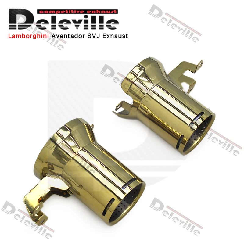 Auto Exhaust Tips Plating Gold Exhaust Nozzle For Lamborghini Aventador SVJ Stainless Steel Tail Throat Automotive Accessories view 2