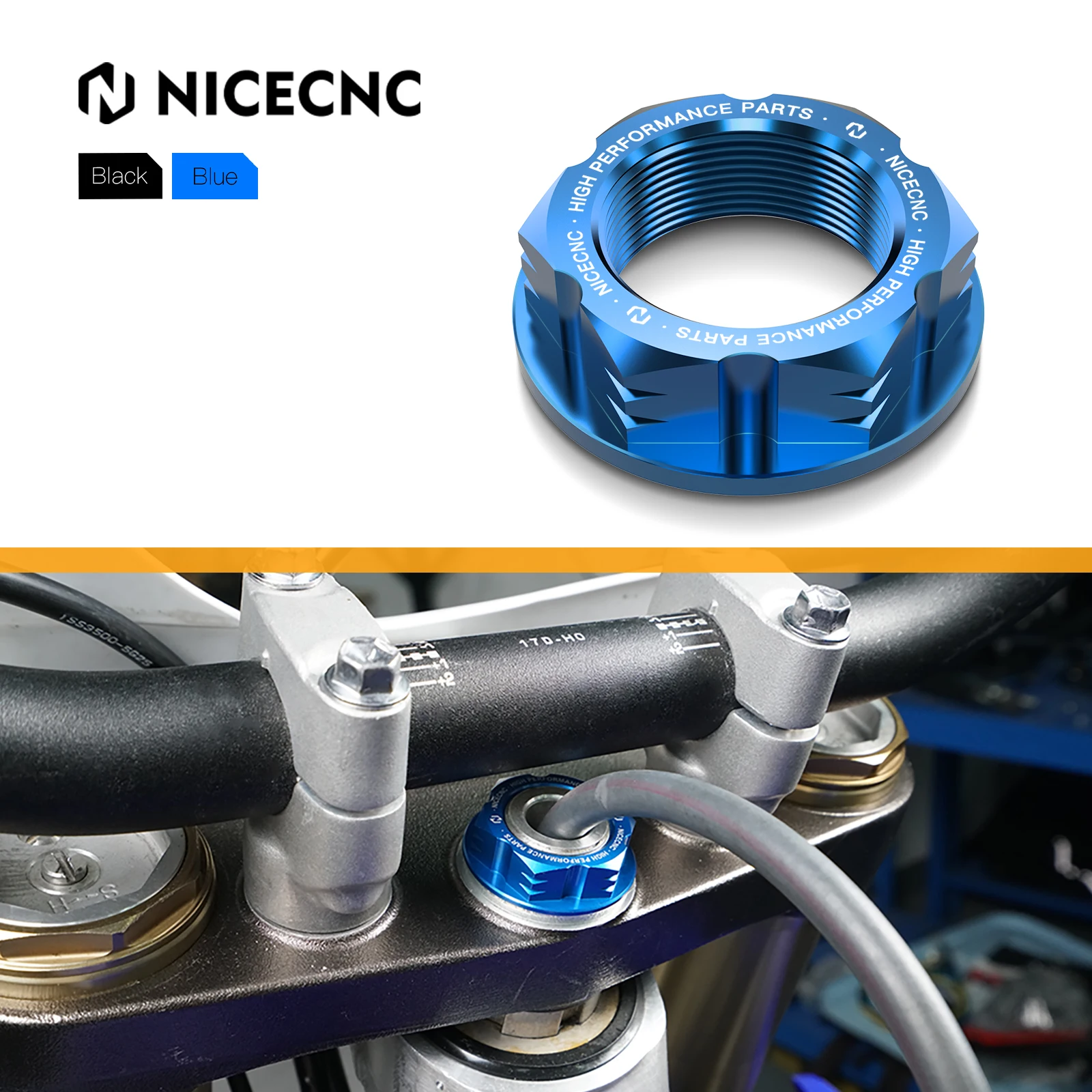 

NiceCNC for Yamaha YZ250 2006-2021 2020 YZ 125 125X 250F 250X 450F WR 250F 250FX 450F Steering Stem Nut Motorcycle Accessries