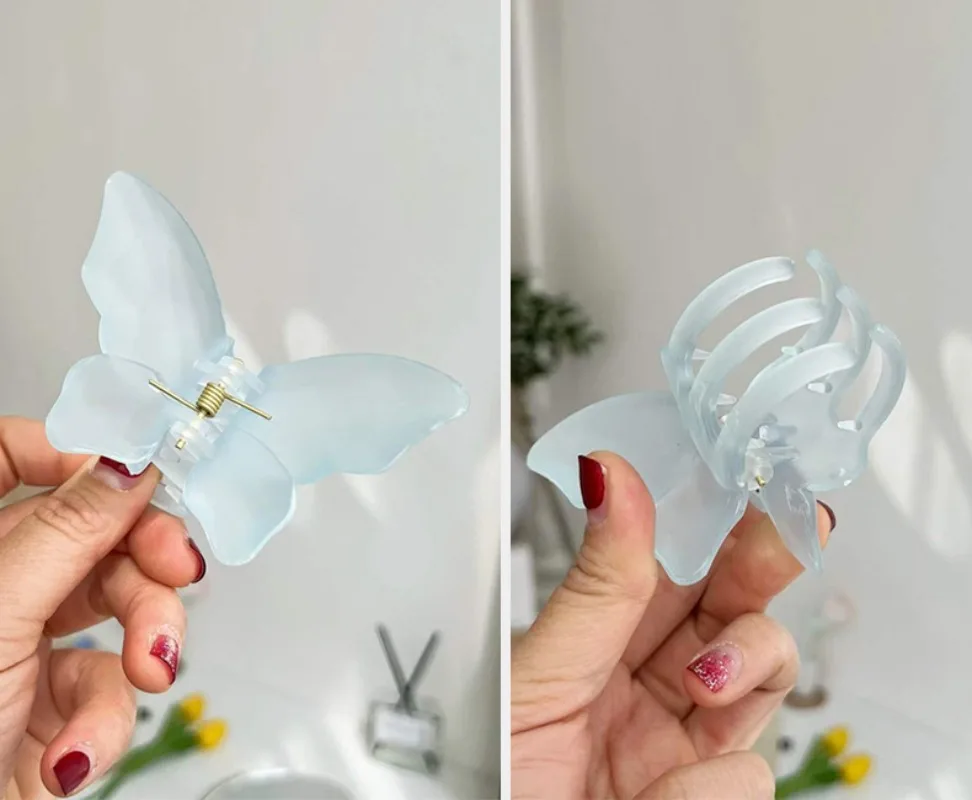 Big Sale Frosted Crystal Fairy Butterfly Hair Claw Shark Clip for Women Summer Crab Hair Clips Hairpin Headwear Hair Accessories