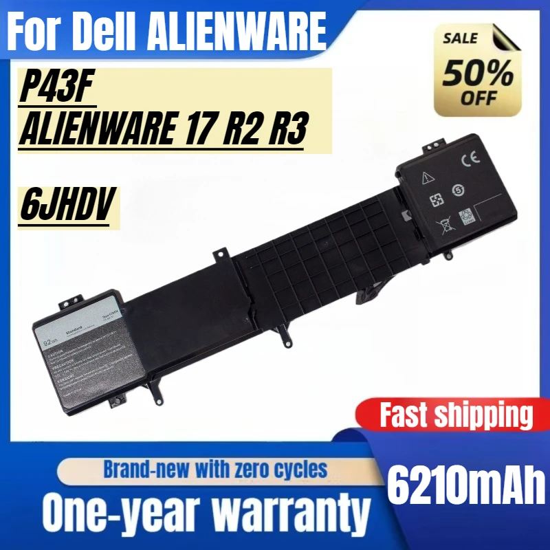 

For Dell Alien P43F ALIENWARE 17 R2 R3 6JHDV Laptop Battery High Capacity Battery High Quality Replacement Battery