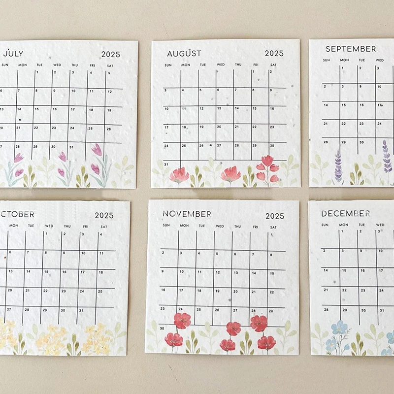 Pequeño calendario de escritorio fresco 2025 con caballete para amantes de las plantas y entusiastas del medio ambiente para la decoración del hogar o de la oficina