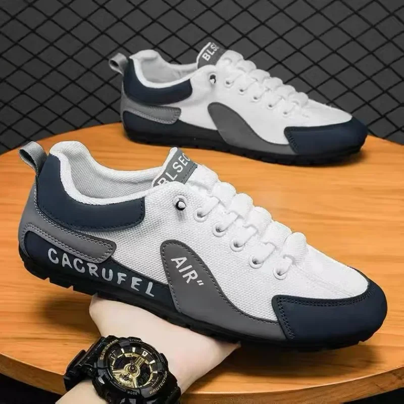 البوب أحذية رياضية رجالي شبكة حذاء كاجوال بفتحات تهوية الربيع الفاخرة شقة أحذية تنس بيضاء في الهواء الطلق الذكور أحذية رياضية Zapatillas De Dep