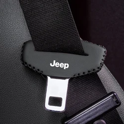 1/2pcs Car Safety Belt Plug Leather Protector Covers For Jeep Renegade Wrangler JL Gladiator Grand Cherokee Compass Accessories