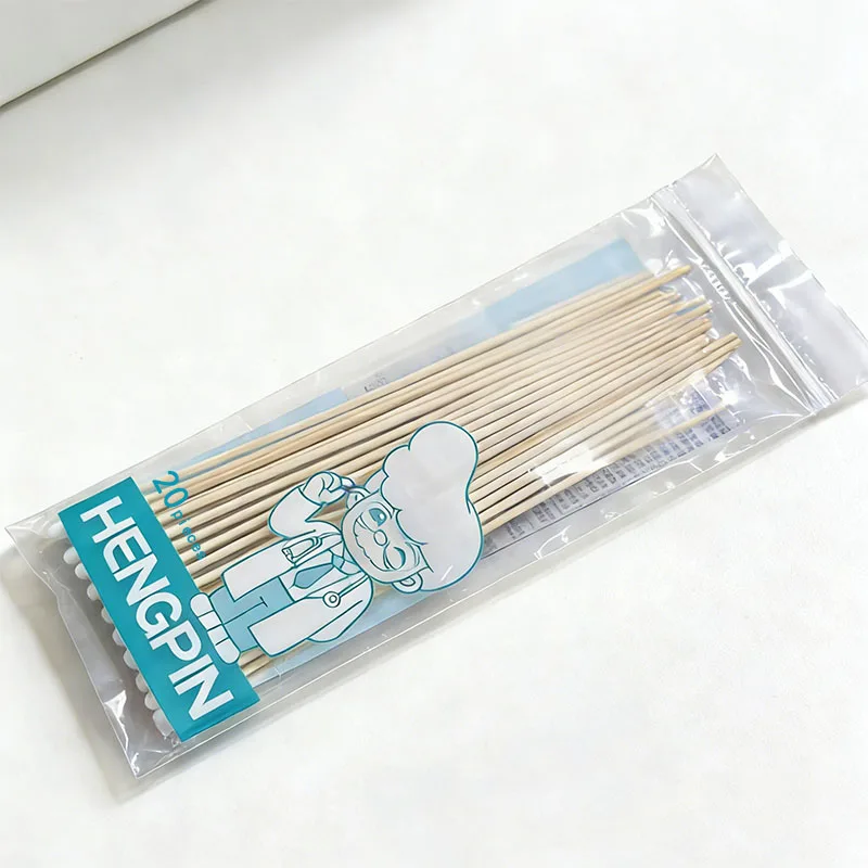 Hengpin extended cotton swab single head bamboo stick sterile cotton swab for makeup cleaning and ear cleaning