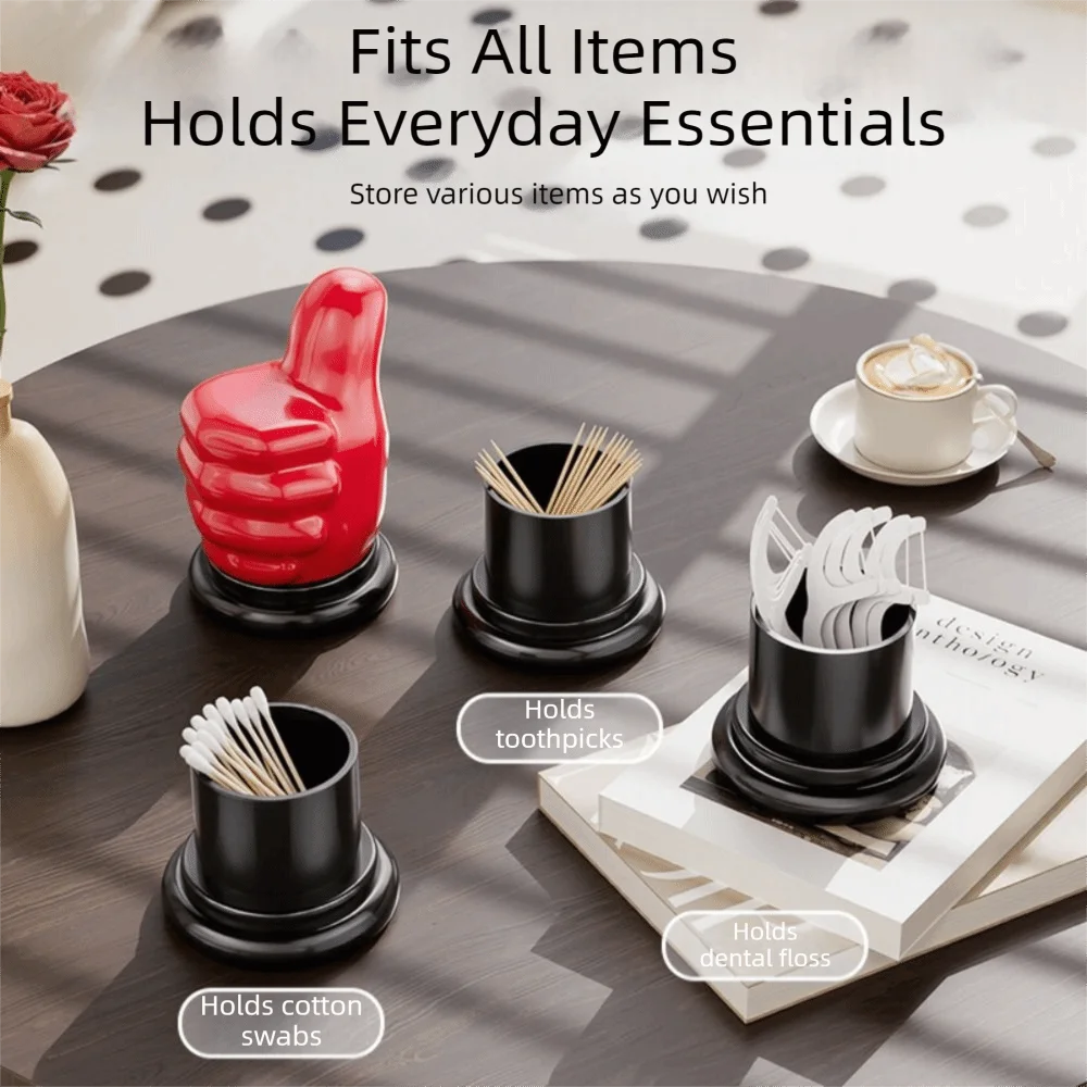 Creative Thumb Shape Toothpick Storage Box Multifunctional ABS Toothpick Boxes Toothpick Dispenser Home Decorations Ornament