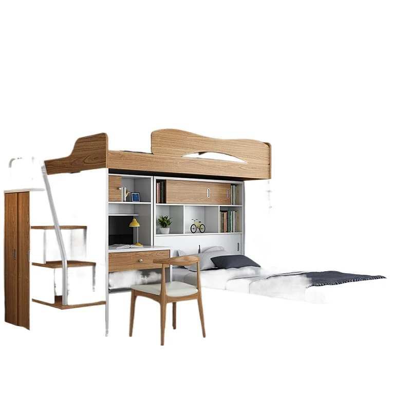 

Staggered upper and lower beds for adults, Nordic multifunctional dislocation for children, high and low beds