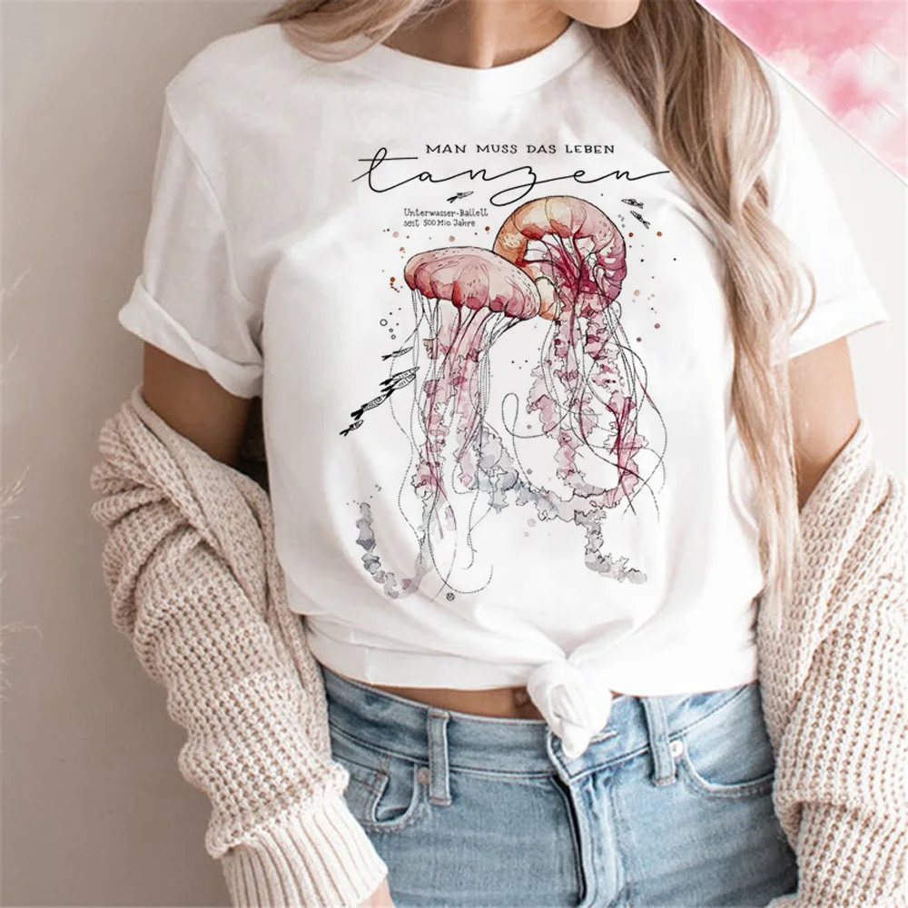 Jellyfish Tee women Y2K harajuku top female graphic streetwear designer clothes