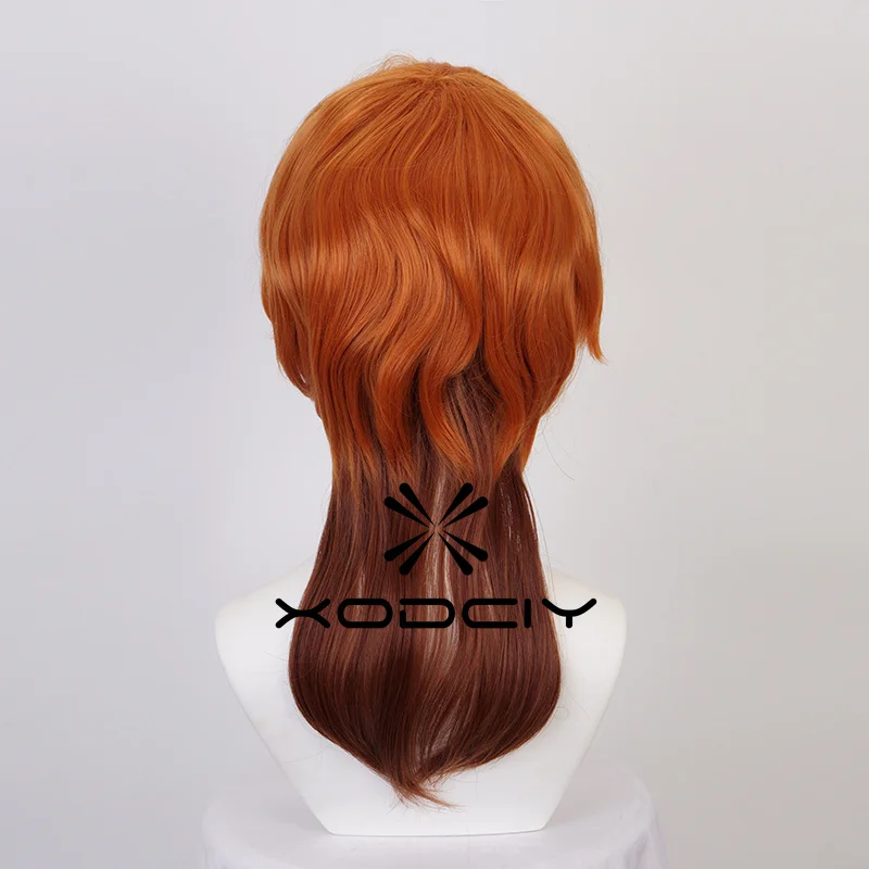High Quality Anime Chuya Nakahara Chuuya Cosplay Wig 55cm Orange Gradient Cos Wigs Heat Resistant Hair Party Wigs Wig Cap
