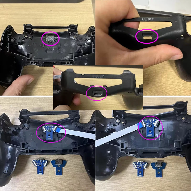 Typ-C Schnelllade-Board für PS4-Controller DIY-Ladeanschluss mit Flex-Ersatz für PS4 JDS-010 011 020 030 040 050 055