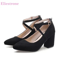 Brand New Elegant Apricot Black Women Dress Pumps Lady Comfortable Formal Shoes High Heels Plus Big Small Size 32 43 46