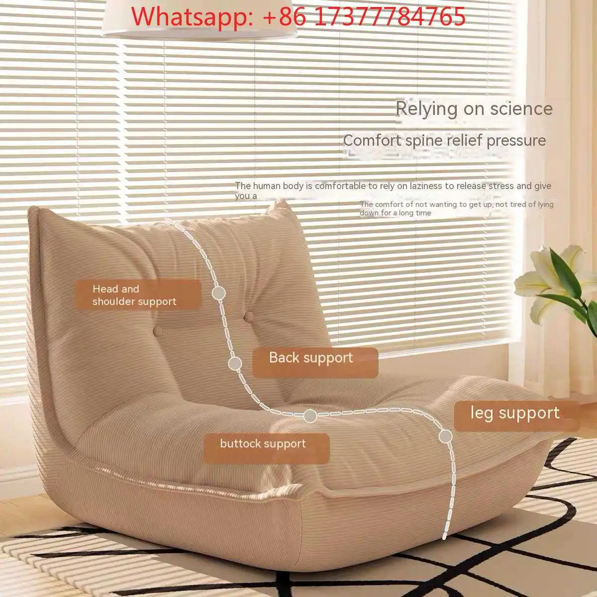 Balcony Leisure Single Sofa Chair, Compressed Lazy Relax Seat Furniture