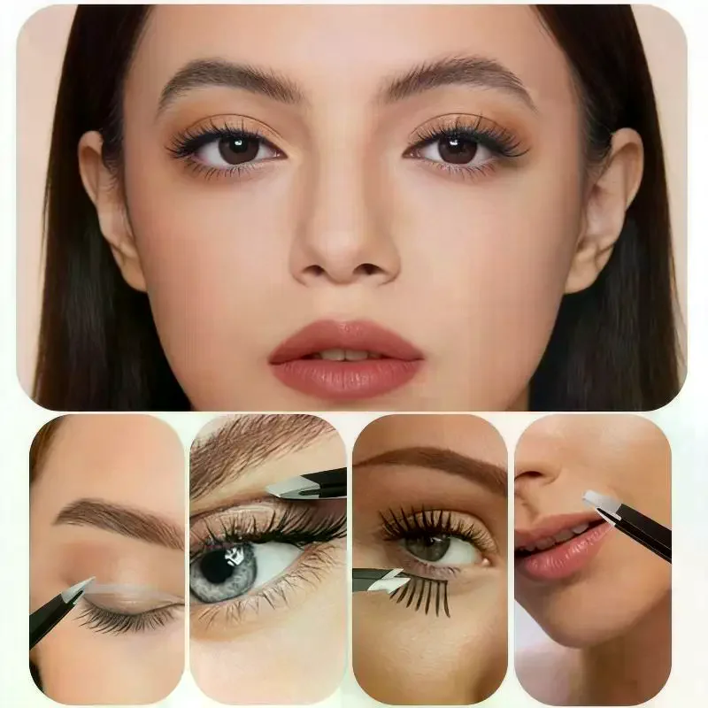 Black Eyebrow Tweezer Set Stainless Steel Multifunctional Slant Tip for Eyebrow & Facial Hair Trimming Beauty Eye Styling Tool